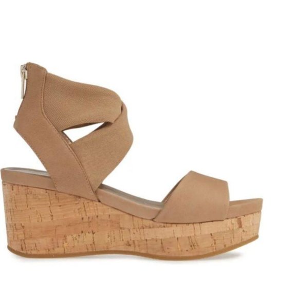 PELLE MODA Lilo Platform Wedge Sandal Latte Tan - Picture 2 of 9